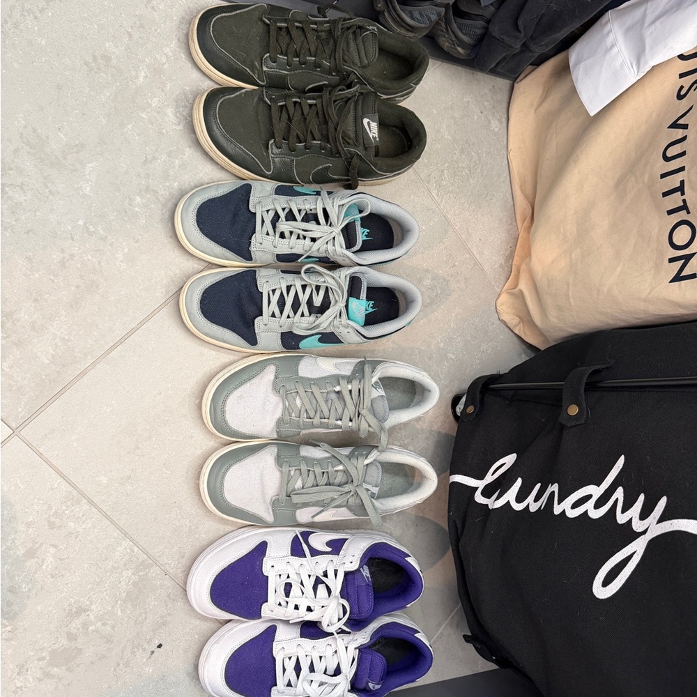 Nike Sneakers in Green, Blue, Gray, and Purple